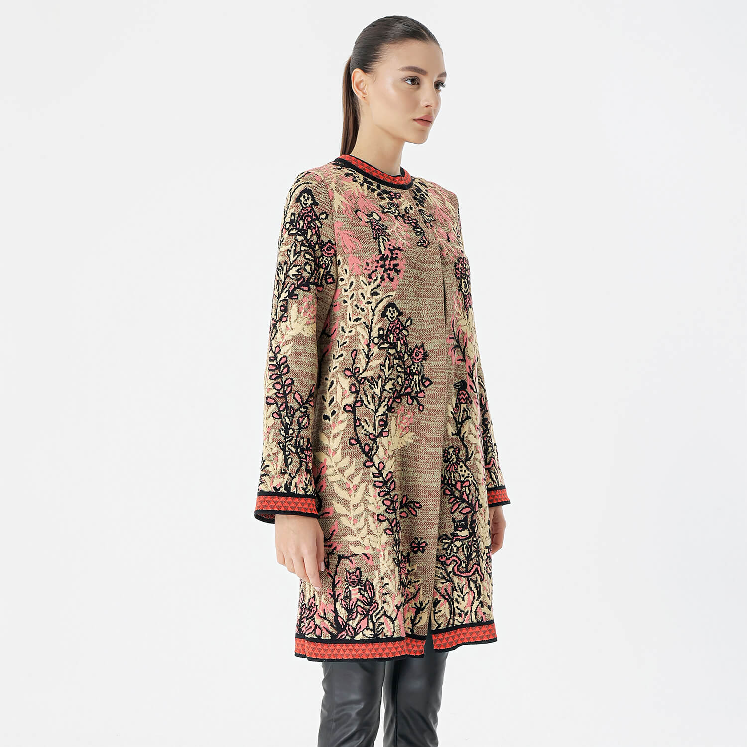 Missoni - Beige&Red Floral Print Long Cardigan